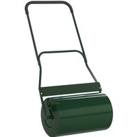 Outsunny 40L Lawn Roller Drum Scraper Bar Collapsible Handle Water or Sand Filled Φ32cm Green