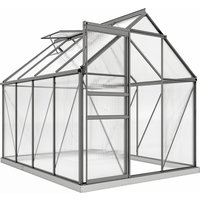 Outsunny 190 x 253 cm Walk-In Polycarbonate Greenhouse - Dark Grey