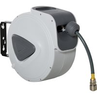 DURHAND Retractable Air Hose Reel 15m+140cm (Hose Diameter 3/8" 9.5mm), Hose Connector 1/4" BSP, Wall Mount Auto Rewind Hose-Reel