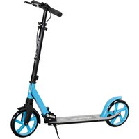 HOMCOM One-click Folding Kick Scooter for 14+ w/ Adjustable Handlebar, Push Scooter with Kickstand, Dual Brake System, Blue