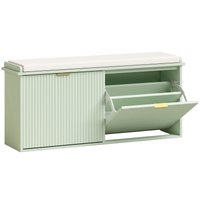 HOMCOM Banco para sapatos com almofada de assento acolchoada e gaveta basculante para corredor, quarto, 104 x 26 x 47,5 cm, verde Aosom Portugal