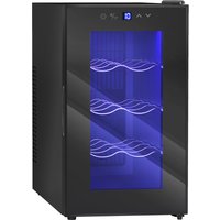 HOMCOM Mini Freestanding Wine Cooler Fridge, 8 Bottle, 21L, 26.5cm Quiet Thermoelectric Under Counter Drinks Beer Wine Fridge Aosom UK