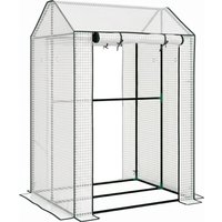Outsunny Green House, Mini Greenhouse with 2 Roll-up Doors, Vent Holes and Reinforced Cover, 100 x 80 x 150cm