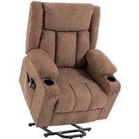 HOMCOM Dual Motor Recliner Chair, 55° Electric Lift Chair for Elderly, Recliner Armchair with Massage and Heat, Brown | Aosom Ireland