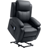 HOMCOM Riser and Recliner Chair with Vibration Massage, PU Leather Power Lift Chair for Elderly, Black | Aosom Ireland