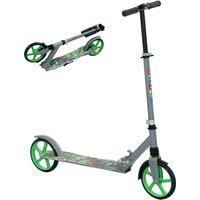 AIYAPLAY Roller Kinder Klappbar Kinderroller mit Verstellbare Lenkerhöhe, 2 Großen Rädern, Hinterer Schutzblechbremse, Tretroller Scooter für Kinder ab 6-12 Jahren Grün Aosom