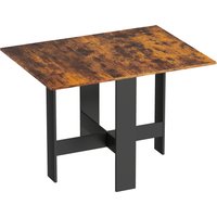 HOMCOM Folding Dining Table, Space-Saving Drop Leaf Kitchen Table for 4-6 People Rustic Brown
