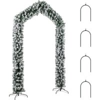 HOMCOM 9ft Flocked Snow Christmas Archway Tree