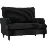HOMCOM Corduroy Single Sofa Armchair, Modern Accent Chair with Stripes, Turned Legs and Wide Seat, Black