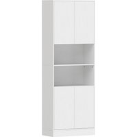 HOMCOM 170 cm Kitchen Pantry Cabinet, Freestanding Storage Cabinet with Soft-Close Hinges, White Wood Effect | Aosom Ireland