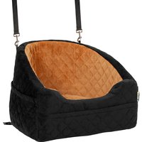 PawHut Dog Car Seat, Detachable Washable Dog Booster Seat with Thick Cushion, Seat Belt, Pockets for Small Under 10kg, Brown | Aosom Ireland