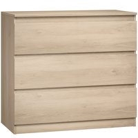 HOMCOM 3-Drawer Storage Organiser Unit, Chest of Drawers for Bedroom, Living Room, 80 x 39 x 73cm, Oak | Aosom Ireland