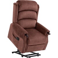 HOMCOM Power Lift Recliner with Vibration Massage and Heat, Lift Chair for Tall with Wood Grip, Pocket Spring, Brown | Aosom Ireland