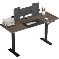 Vinsetto Height Adjustable Electric Standing Desk with 4 Automatic Memory Preset 140cm x 70cm Tabletop Stand Up Desk for Home Office Aosom UK