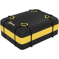 Outsunny Dachbox Auto 425L Wasserdicht Dachgepäckträger Tasche für alle Fahrzeugdächer mit/ohne Gepäckträger Gepäckbox mit 8 Verstärkte Gurte Rutsch-Matte Türhaken Gelb Aosom