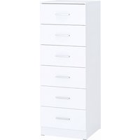 HOMCOM Cómoda de 6 Gavetas Alta para Quarto com Sistema Antitombo 40x40x110 cm Cinzento Claro e Branco Aosom Portugal