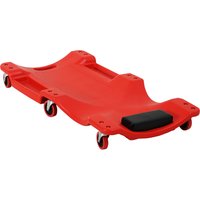 DURHAND KFZ Rollbrett Werkstattliege Montagerollbrett mit 6 Rollen Rot Tragkraft 120 kg für Autoarbeiten & Reparaturen Aosom.de