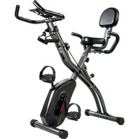 SPORTNOW 3 in 1 Heimtrainer Fahrrad Klappbar Leise Liegeergometer mit LCD Monitor Bluetooth Herzfrequenz Sensor Widerstandsband Senioren Hometrainer Fahrrad mit verstellbar Sitz Ergometer Heimtrainer Aosom