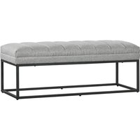 HOMCOM Sitzbank Leinenoptik Polsterbank für Schlafzimmer Bettbank Schminkbank bis 200 kg Stahl hellgrau 120x44x45,5 cm Aosom.de