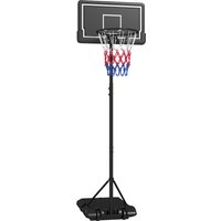 SPORTNOW Basketballkorb mit Ständer 220-250 cm höhenverstellbar mit Rollen bruchsicherem Rückwand für Garten & Sportplatz Aosom.de