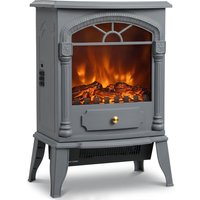 Freestanding Portable Fireplace Electric Fireplace Stove Heater 3D Flame Effect Adjustable Thermostat