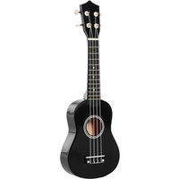 HOMCOM Ukulele per Principianti da 21 Pollici in Legno con Corde in Nylon, Plettro e Corda di Ricambio, Nero Aosom Italy