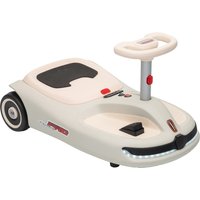 AIYAPLAY 12V Electric Wiggle Car with Pedal, Kids Electric Car with 2 Speeds, Soft Start, Music, Lights for 3-5 Years, White