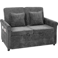 HOMCOM 2 Seater Chenille Sofa Bed with Pull-Out Sleeper