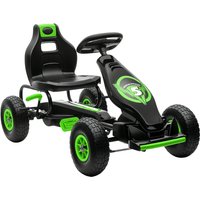 HOMCOM Children Pedal Go Kart, Racing Go Cart w/ Adjustable Seat, Inflatable Tyres, Shock Absorb, Handbrake, for Kids Ages 5-12, Green Aosom UK