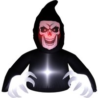 Outsunny Aufblasbarer Sensenmann, Halloween-Dekoration mit LED-Lichtern, mitgelieferten Gebläse, 1,9 x 1,15 x 1,8 m, für Halloween, Outdoor, Hof, Dekoration, Garten, Rasen Aosom