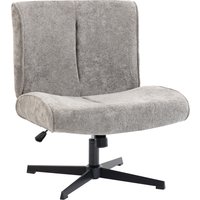 HOMCOM Sessel Drehbarer Loungesessel mit Samtoptik, Höhenverstellbarer Relaxsessel mit Kreuzbeinen aus Stahl, Dicke Gepolsterter Lesesessel Polstersessel für Wohnzimmer, Schlafzimmer, Grau Aosom