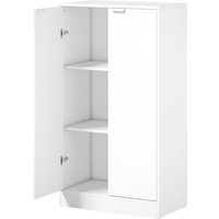 HOMCOM Aktenschrank mit 2 Türen Soft-Close, Büroschrank mit 3 Einlegeböden, multifunktionales Holz-Büromöbel für Drucker Büro Studio Zuhause Garage, 60x33.5x108 cm, Weiß Aosom