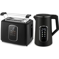 Kettle Toaster Set LED Touch Screen Kettle Strix Thermostat 2 Slice Toaster w 6 Browning Levels