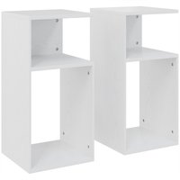 HOMCOM Conjunto 2 Mesas de Apoio Modernas com Prateleira Aberta, para Sala de Estar, Quarto, Escritório, Branco Aosom Portugal