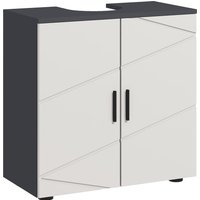 kleankin Pedestal Sink Cabinet, Bathroom Vanity Unit, Floor Basin Storage Cupboard with Double Doors and Shelf, 60 x 30 x 60 cm, Light Grey