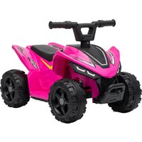 AIYAPLAY 6V Battery Powered Kids ATV, Quad Bike w/ Handlebar Button Control, Max 1.2MPH, Max 55lbs Load, for 18-48 M, Rose Red