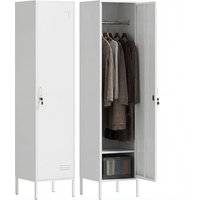 Metal Locker Cabinet Hanging Rod Lock Key Single Locker Storage Cabinet Shelf