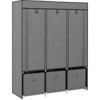 HOMCOM Garderobe Faltbar Stoffschrank, Faltschrank mit Reißverschluss, Vliesstoff, Dunkelgrau, 125x43x162,5cm Aosom
