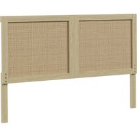 HOMCOM Kopfteil aus Holz mit Rattan-Effekt, Boho-Design, für Schlafzimmer, 140 x 4 x 87 cm, Eiche Aosom