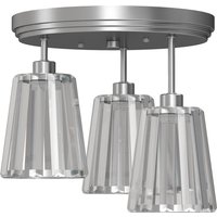 3 Light Crystal Glass Ceiling Light 40W 3 E27 Sockets Dual Mounting Bulb Not Included