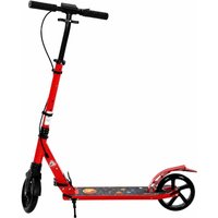 SPORTNOW Trotinete Dobrável em Alumínio, Guiador Ajustável, Travagem Dupla Manual/Pedal, Rodas PU 18 cm, 86x38x103,5cm, Vermelho Aosom Portugal
