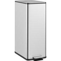 Kitchen Pedal Bin Slim Stainless Steel Rubbish Bin Removable Inner Bucket Soft Close Stay Open Lid Tone