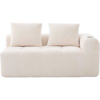 Bequemes Cordsofa mit zwei Sitzern, Beige Aosom.de