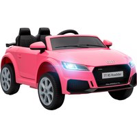AIYAPLAY 12V Audi TT RS Licensed Electric Car, Electric Ride On Toy with Remote Control, Dual Motors, 4-Wheel Suspension, Pink