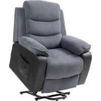 HOMCOM Fernsehsessel mit Aufstehhilfe Elektrisch Relaxsessel mit Liegefunktion, TV-Sessel mit Fernbedienung, Seitentasche USB Cord-Optik TV-Sessel Dunkelgrau Aosom