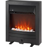 Electric Fireplace Stove Freestanding Inset 2000W Electric Fire LED Flame Pebbles Adjustable Thermostat