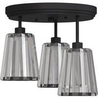 3 Light Crystal Glass Ceiling Light Triple Head Dual Mounting Modern Ceiling Lamp Living Room