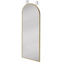 HOMCOM 40 x 110 cm Full Length Hanging Mirror, Arched Mirror with Adjustable Hooks, Over-the-Door or Wall-Mounted, Gold Tone