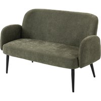 132cm 2 Seater Sofa Velvet Comfy Small Sofa Couch Wide Seat Thick Padding Tapered Metal Legs