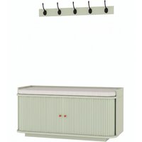 Hallway Storage Unit Hallway Furniture Set Shoe Storage Cabinet 5 Hooks Coat Rack Light Green